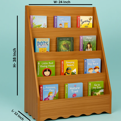 Montessori Birchply Wooden Display Bookshelf for Kids – Open Front Book Storage Rack