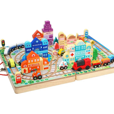 TRAIN TRACK MONTESSORI WOODEN BLOCKS