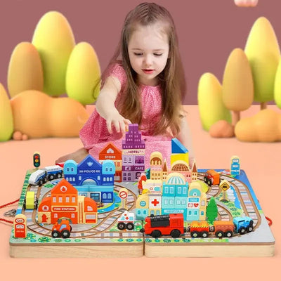 TRAIN TRACK MONTESSORI WOODEN BLOCKS