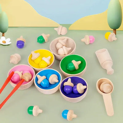 WOODEN ACORN SORTING & COUNTING TOY