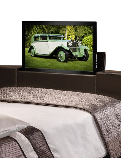 Luxury Genuine Leather Bed with TV lift