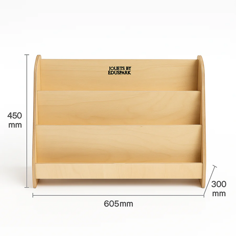 Compact Wooden Kids Bookshelf – Montessori Display Rack for Toddlers