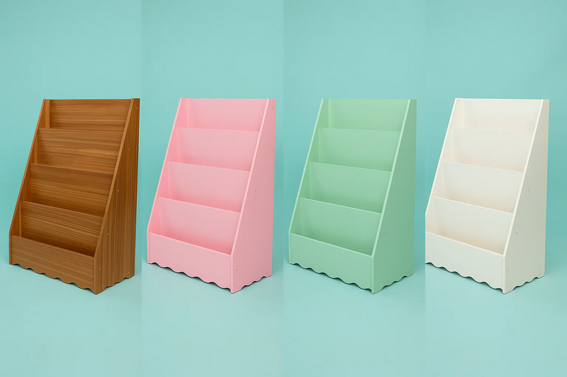 Montessori Birchply Wooden Display Bookshelf for Kids – Open Front Book Storage Rack