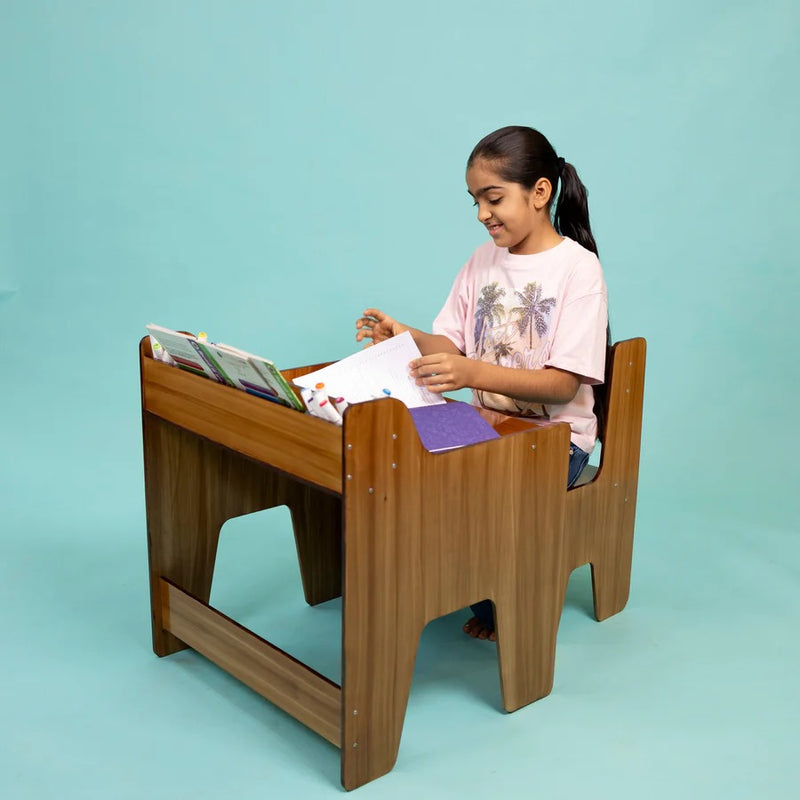 Premium Birch Wood Study Table & Chair Set for Kids – Ergonomic Learning Desk for Home, School & Play Areas