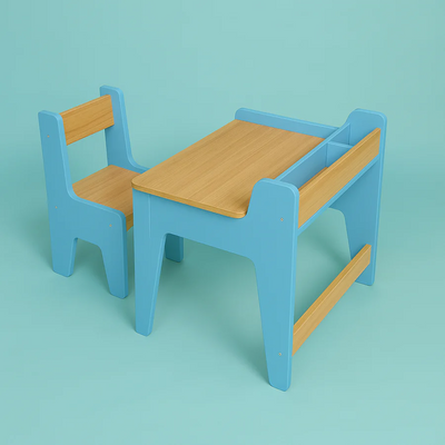Premium Birch Wood Study Table & Chair Set for Kids – Ergonomic Learning Desk for Home, School & Play Areas