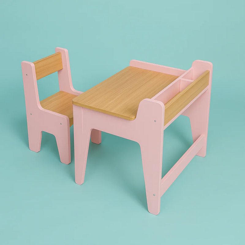 Premium Birch Wood Study Table & Chair Set for Kids – Ergonomic Learning Desk for Home, School & Play Areas