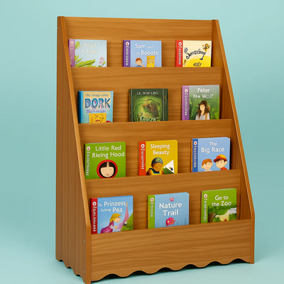 Montessori Birchply Wooden Display Bookshelf for Kids – Open Front Book Storage Rack