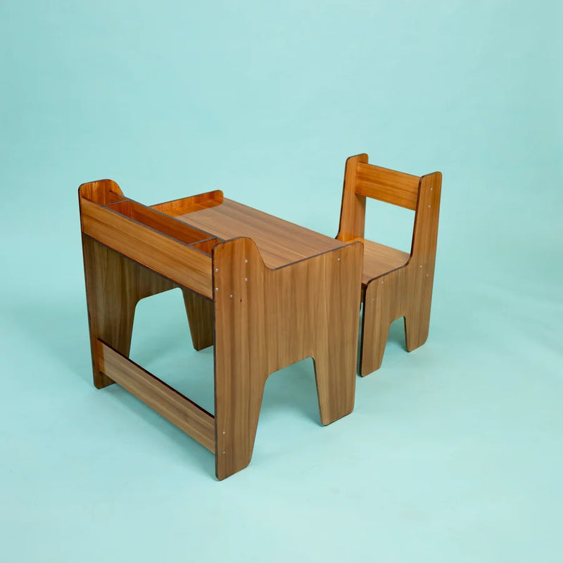 Premium Birch Wood Study Table & Chair Set for Kids – Ergonomic Learning Desk for Home, School & Play Areas