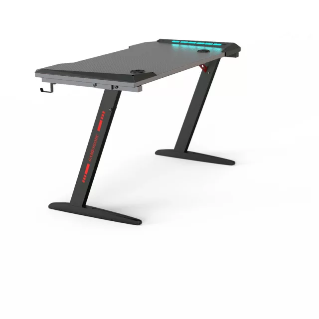 Gaming Table Desk for PC with cupholder and LED lights