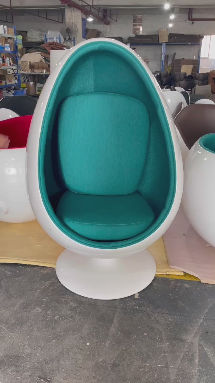 Fibreglass Egg Swivel Chair With Cushion
