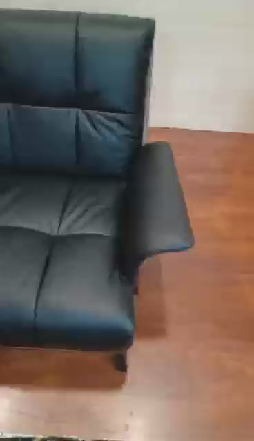 Black Genuine Leather Lounge Chair