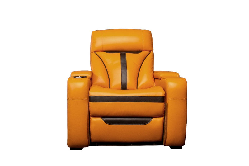 Orange Luxury Single Recliner Chair Genuine Leather