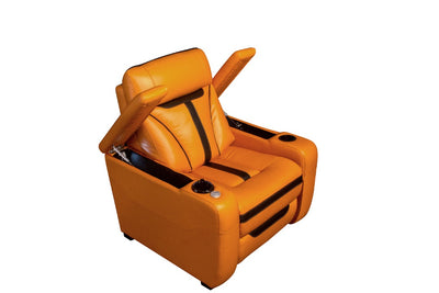 Orange Luxury Single Recliner Chair Genuine Leather