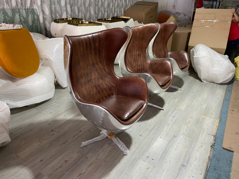 Vintage Leather Swivel Chair